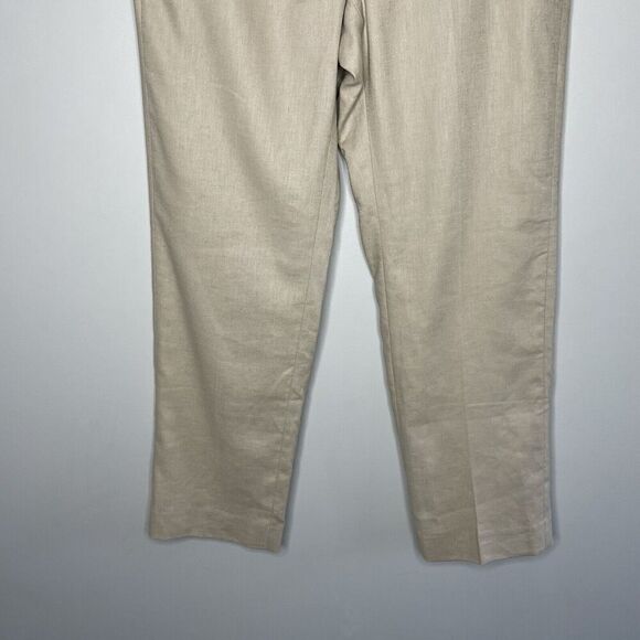 J.CREW Kallie Pants Women 4 Beige Linen Blend Straight Leg NEW Stretch BY761 - Picture 4 of 14